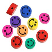 Fimo perler. Smiley - emoji. Mix.10 mm. 50 stk.